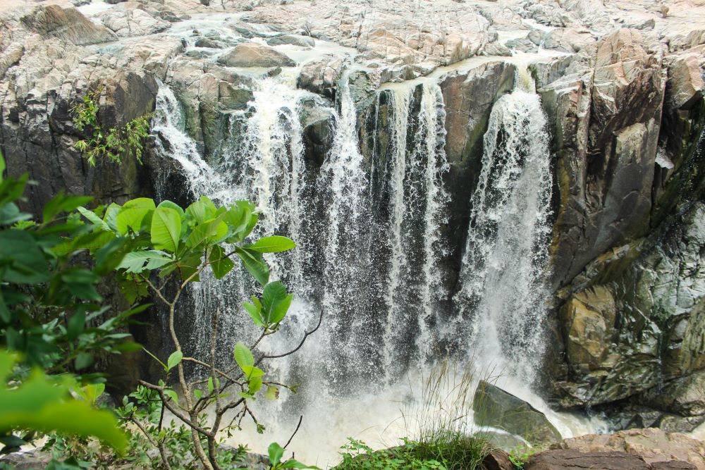 Gundichaghai Waterfall surrounded by forest